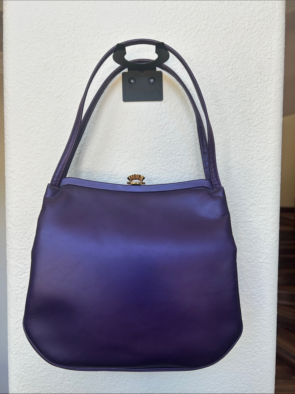 Andrew Geller Purple Leather Shoulder Bag